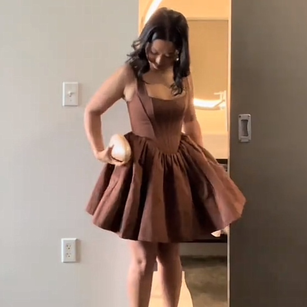 STAUD Landscape Dress Brown